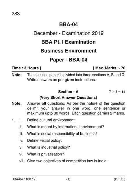 Full Download Bba Exam Paper Of Third Sem 