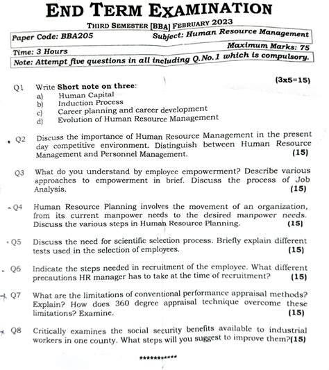 Full Download Bba Exam Paper Of Third Sem 