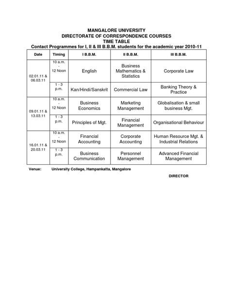 Bbm Timetable 2014