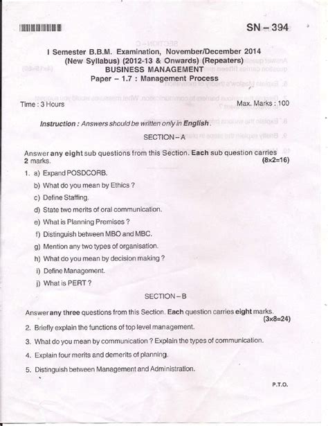 Full Download Bbm 1St Sem Bangalore University Papers 