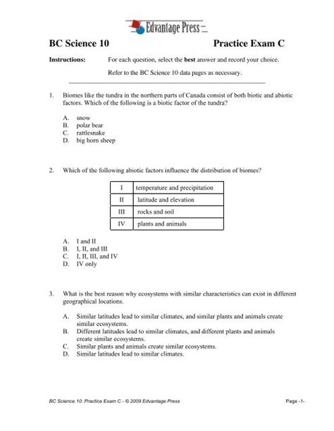 Download Bc Science 10 Chapter 7 Test 