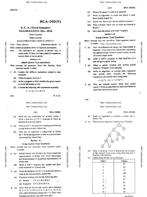 Bca 3rd Sem Data Structure 2013 Question Paper Bangalore