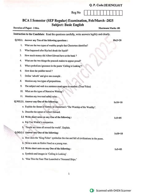 Bca First Sem English Notes