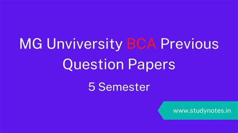 Bca Mg University Question Papers 4th Semester