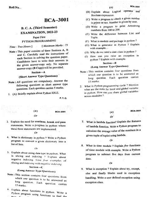 bca sem 3 university paper bing