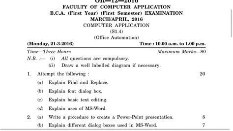 Read Online Bca First Sem Computer Office Automation Notes 