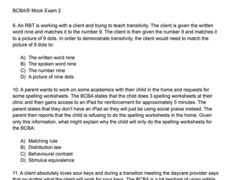 Bcba Mock Exam