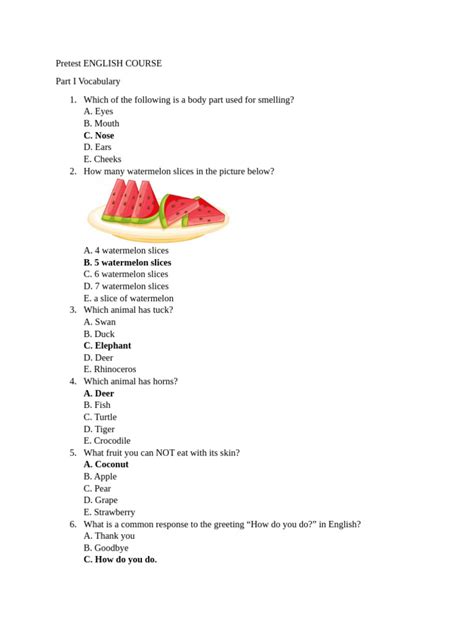 Bcit Pretest English