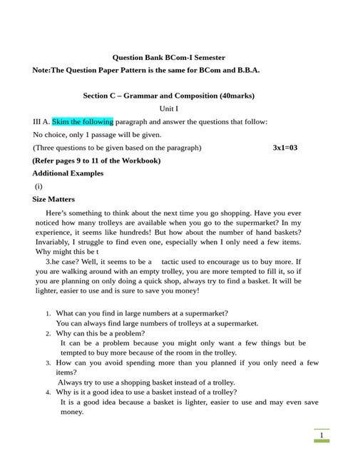 Bcom Question Bank