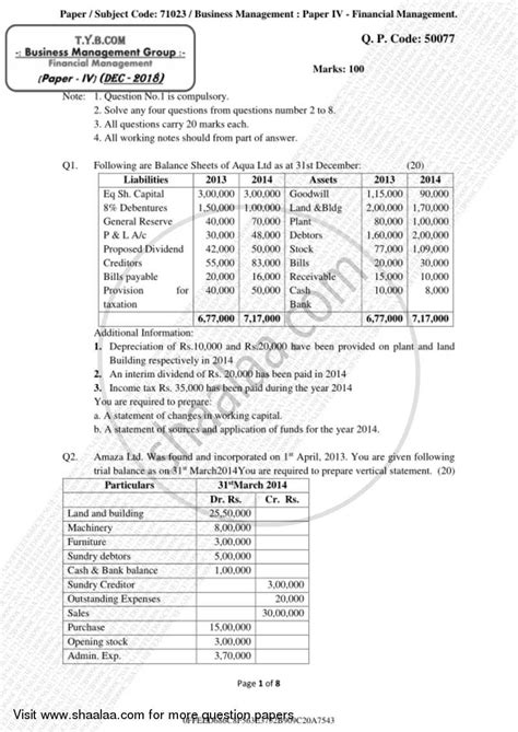 Read Online Bcom 3Rd Year Question Paper Financial Management 