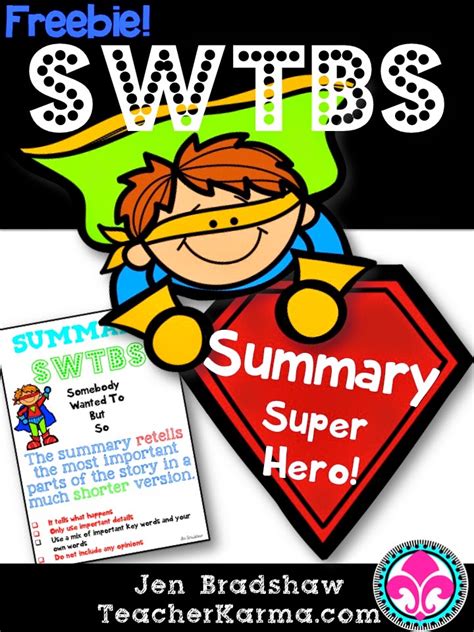 Be A Summary Super Hero Free Summary Writing Teach Summary Writing - Teach Summary Writing