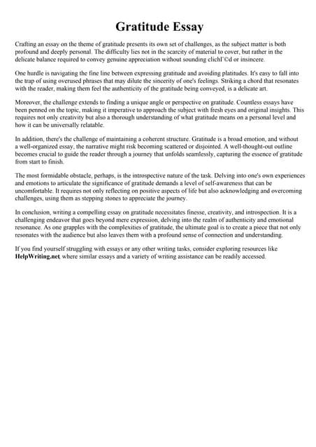 Be Grateful Essay