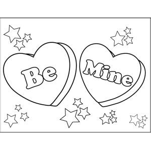 Be Mine And Two Hearts Coloring Page Coloringall Be Mine Coloring Pages - Be Mine Coloring Pages