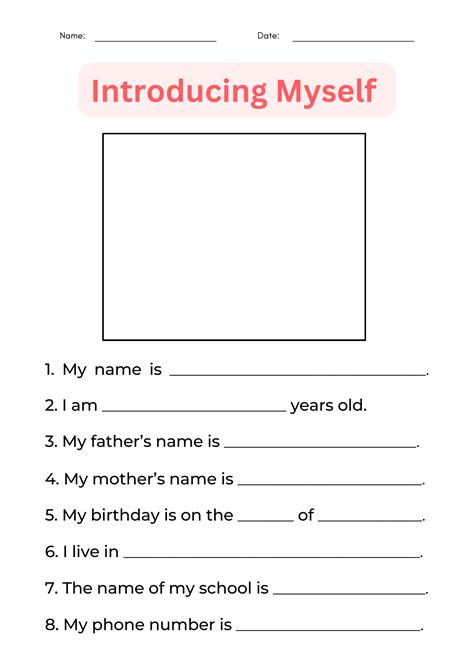 Be Yourself Activity Sheet Pdf
