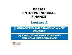 be3201 entrepreneurial finance