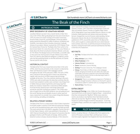 Beak Of The Finch Chapter Summaries