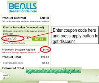 bealls florida promo code