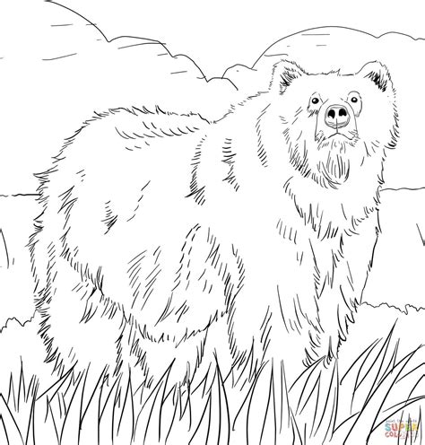 Bear Coloring Picture Simple Mountain Scenery Coloring Picture Of A Bear - Coloring Picture Of A Bear