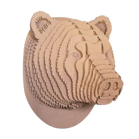 bear head cardboard template