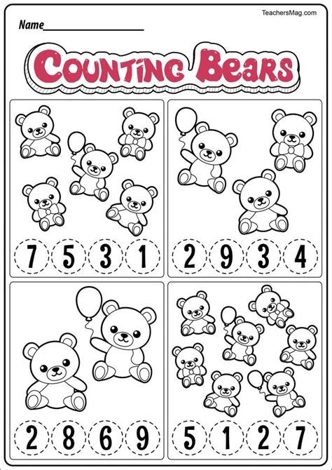 Bear Themed Counting Worksheet Counting Bears Printables Twinkl Math Bears - Math Bears