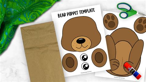 Download Bear Paper Bag Puppet Template 