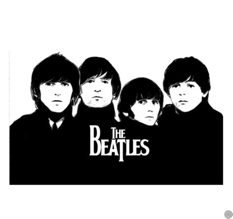 Beatles Black And White Art