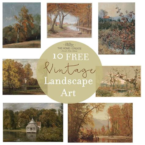 Beautiful Free Vintage Landscape Art Printables The Home Printable Sketches For Painting - Printable Sketches For Painting