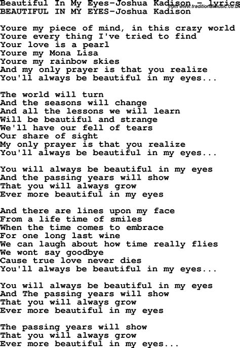 beautiful in my eyes lyrics