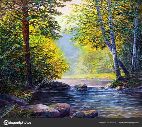 beautiful river painting