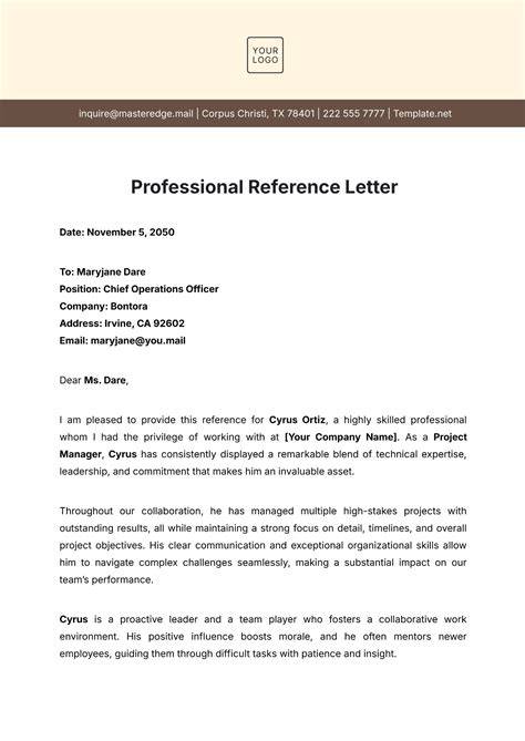 beauty professional reference letter