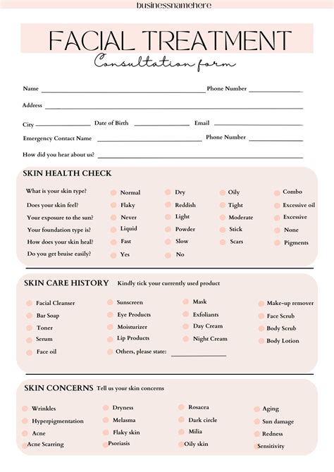 Beauty Therapy Procedures Information Sheet Pdf