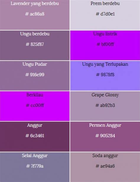 Beberapa Jenis Warna Ungu Paling Umum Ditemui Di Warna Purple Seperti Apa - Warna Purple Seperti Apa