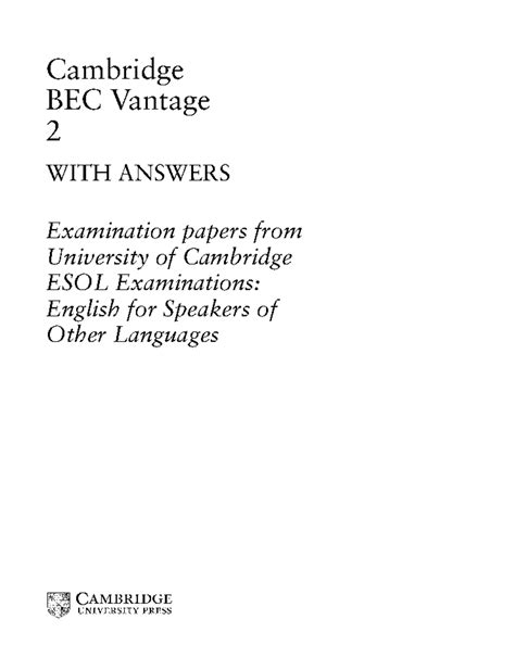 Bec Vantage Sample Papers