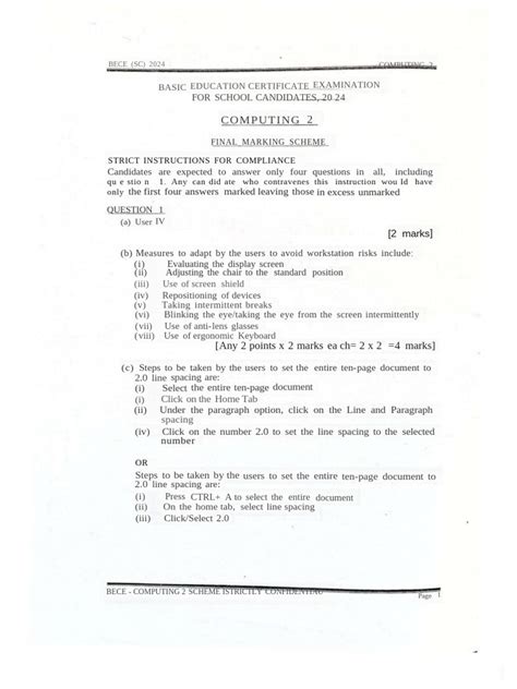 Bece 2013 Marking Scheme