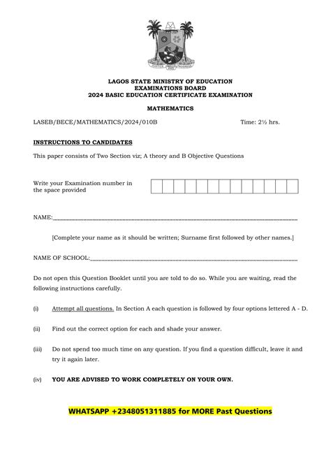 bece examination question