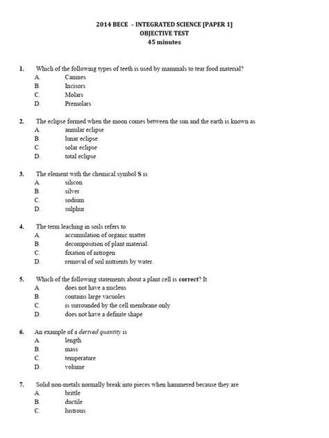 bece questions 2014 peppers