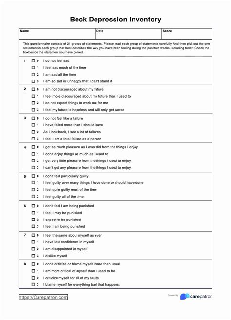 beck depression inventory 2