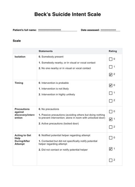 Beck Scale For Suicidal Ideation Pdf