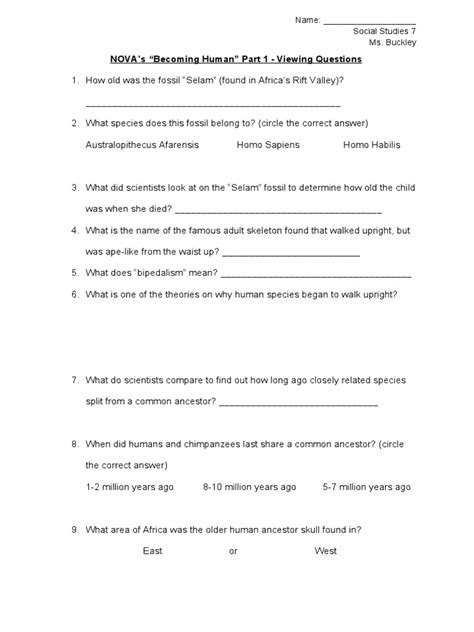 becoming human answer key
