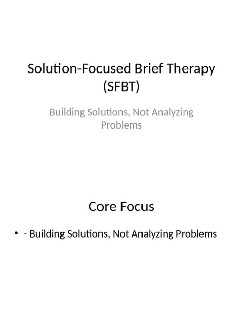 Becoming Solution Focused In Brief Therapy