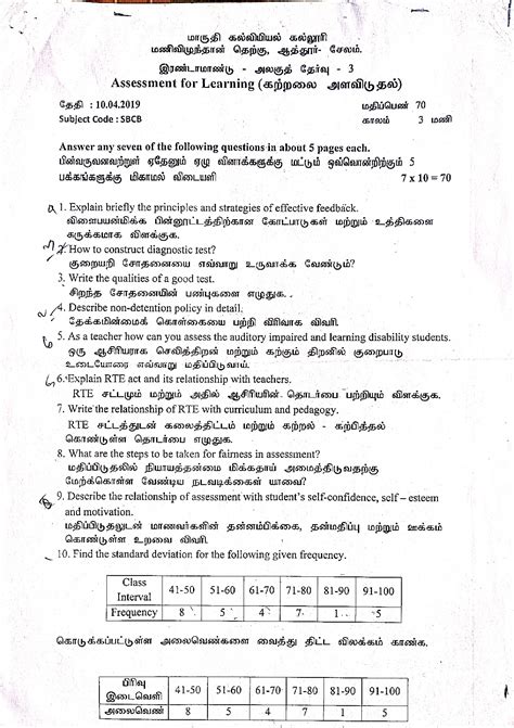 Bed Question Paper Tnteu