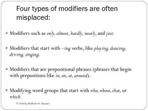 bedford handbook misplaced modifiers with answer