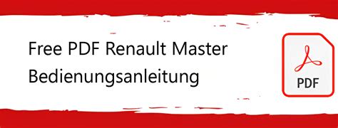 bedienungsanleitung renault master