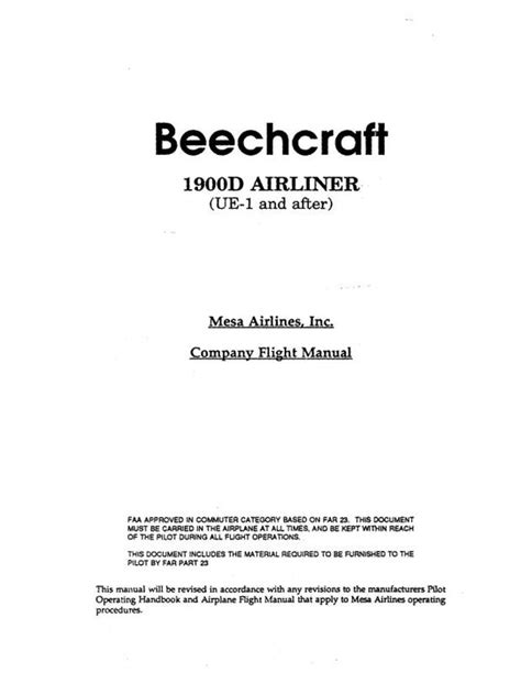 beech 1900d operating manual