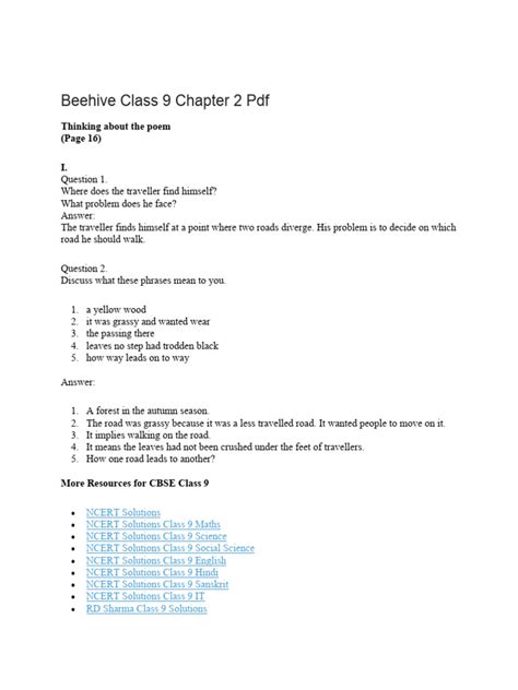 Beehive Class 9 Pdf