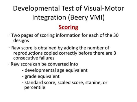 Beery Vmi Scoring