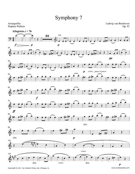 beethoven symphony 7 sheet music