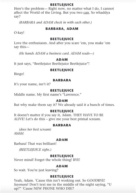 Beetlejuice The Musical Script