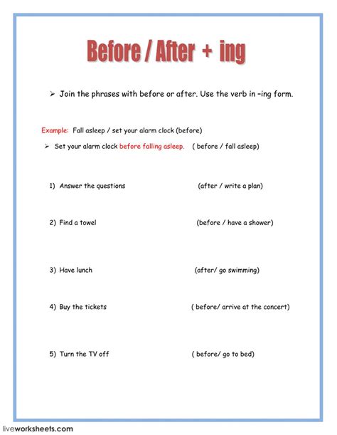 Before And After English Grammar Explained Antes Y Before And After Words - Before And After Words