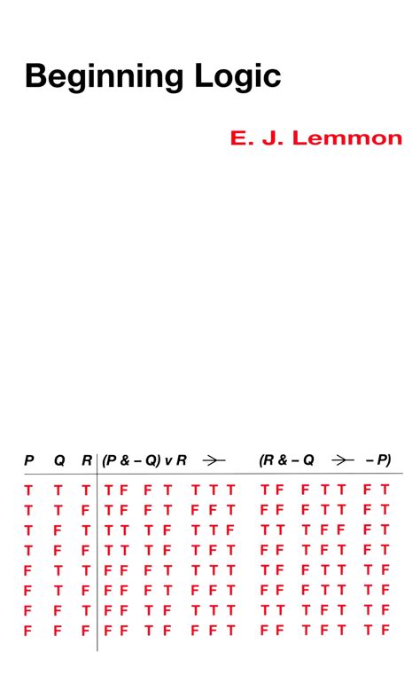 Beginning Logic By Lemmon E J 1978 Paperback